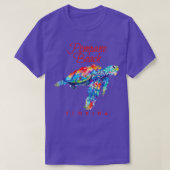 Pompano Beach Waterverf Zee Turtle T-shirt (Design voorkant)