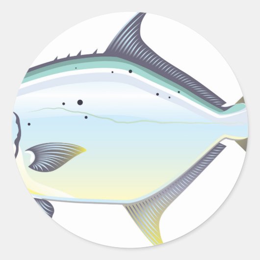 Pompano Florida vis vector illustratie Ronde Sticker (Voorkant)