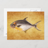 Pompano-vis - Spaarvisserij Sjabloon blanco Briefkaart (Voorkant / Achterkant)