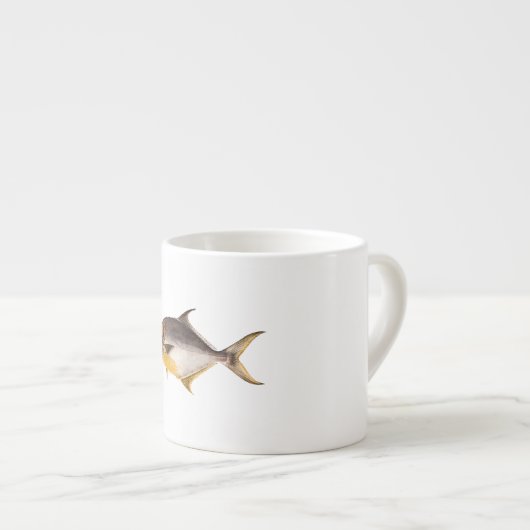  Pompano-vis - Spaarvisserij Sjabloon blanco Espresso Kop (Voorkant rechts)