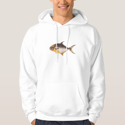 Pompano-vis - Spaarvisserij Sjabloon blanco Hoodie (Voorkant)