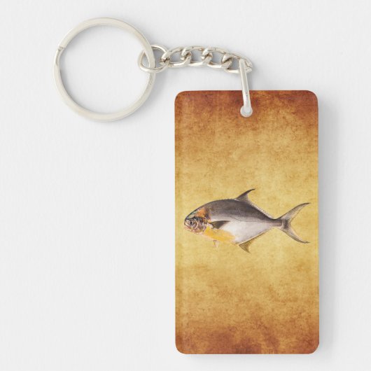 Pompano-vis - Spaarvisserij Sjabloon blanco Sleutelhanger (Voorkant)
