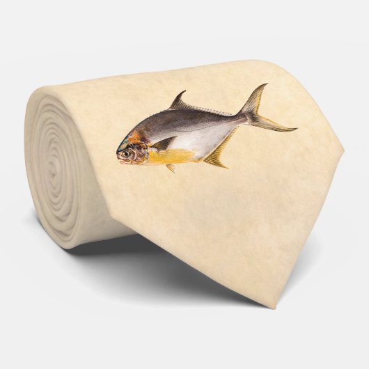  Pompano-vis - Spaarvisserij Sjabloon blanco Stropdas (Opgerold)