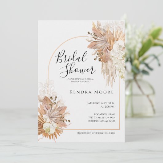 Pompas Grass Arched Lijst Baby shower (Staand voorkant)