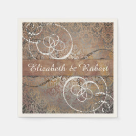 Pompei Damask Elegante Toscaanse Antiek bruiloft Servetten