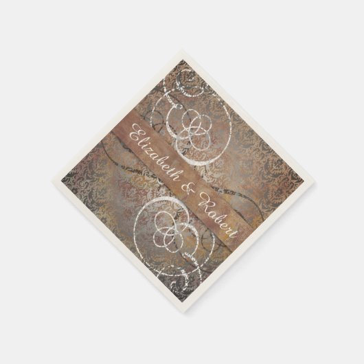 Pompei Damask Elegante Toscaanse Antiek bruiloft Servetten (Hoek)