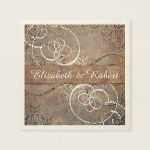 Pompei Damask Elegante Toscaanse Antiek bruiloft Servetten