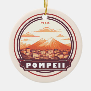 Pompeï ruïnes Italië Travel Art Badge Keramisch Ornament