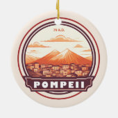 Pompeï ruïnes Italië Travel Art Badge Keramisch Ornament (Achterkant)