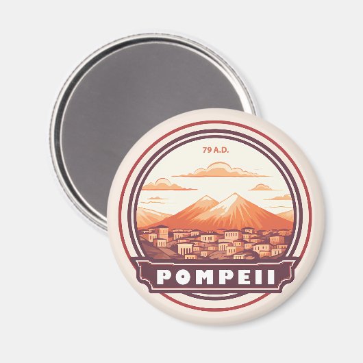 Pompeï ruïnes Italië Travel Art Badge Magneet (Voorkant / Achterkant)