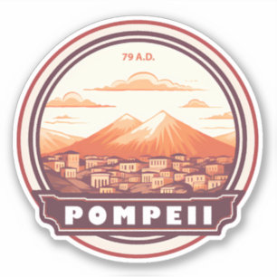 Pompeï ruïnes Italië Travel Art Badge Sticker