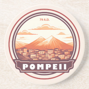 Pompeï ruïnes Italië Travel Art Badge Zandsteen Onderzetter