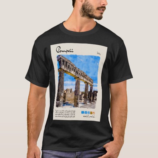 Pompeii  Aquarel Reizen T-shirt (Voorkant)