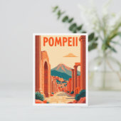 Pompeii Art Vintage Illustratie Reizen Briefkaart (Staand voorkant)