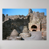 Pompeii, bakkerij, met molenstenen en oven poster (Voorkant)