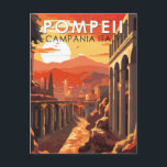 Pompeii Campania Italië Reizen Kunst Vintage Briefkaart<br><div class="desc">Pompeï vectorillustratie. Ooit een bloeiende en verfijnde Romeinse stad,  werd Pompeii begraven onder meters as en puimsteen na de catastrofale uitbarsting van de Vesuvius in 79 na Christus.</div>