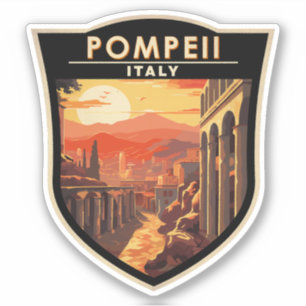 Pompeii Campania Italië Reizen Kunst Vintage Sticker