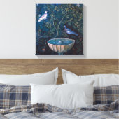 POMPEII-COLLECTIE / DOVES IN DE GARDEN CANVAS AFDRUK (Insitu (Slaapkamer))