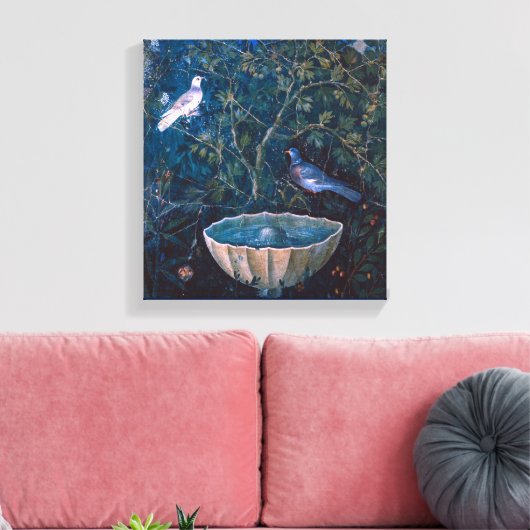 POMPEII-COLLECTIE / DOVES IN DE GARDEN CANVAS AFDRUK (Insitu (Woonkamer))
