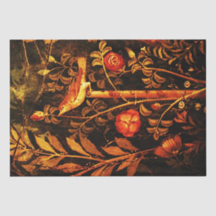 POMPEII COLLECTIE NIGHTINGALE MET ROZEN, rood Tissuepapier