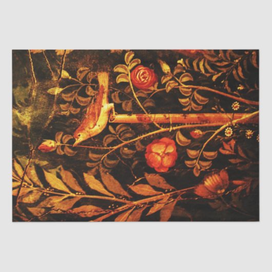 POMPEII COLLECTIE NIGHTINGALE MET ROZEN, rood Tissuepapier (Voorkant)