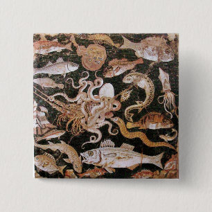 POMPEII-COLLECTIE / OCEAN - LIFE-SCENE VOOR ZEEEN VIERKANTE BUTTON 5,1 CM