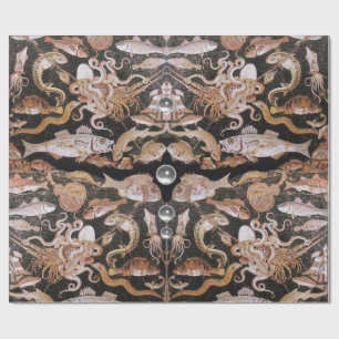 POMPEII-COLLECTIE/OCEAN-ZEE LIFE-SCENE Nauwe Cadeaupapier