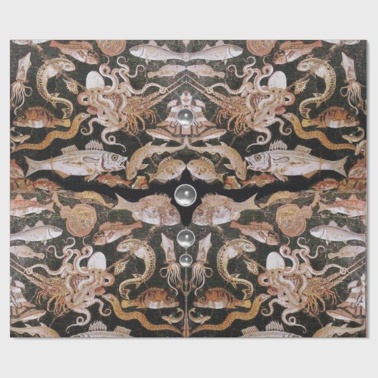 POMPEII-COLLECTIE/OCEAN-ZEE LIFE-SCENE Nauwe Cadeaupapier (Vlak)