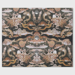 POMPEII-COLLECTIE/OCEAN-ZEE LIFE-SCENE Nauwe Cadeaupapier