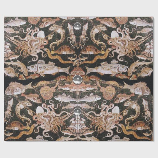 POMPEII-COLLECTIE/OCEAN-ZEE LIFE-SCENE Nauwe Cadeaupapier (Vlak)