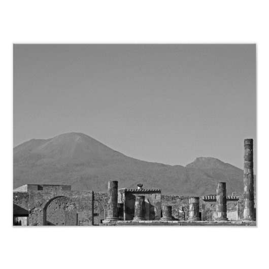 Pompeii en Mt. Vesuvius Foto Afdruk (Voorkant)