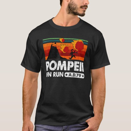 Pompeii Fun run 79 AD Retro  T-shirt (Voorkant)