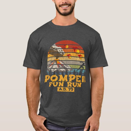 Pompeii Fun run AD 79  Retro Distress T-shirt (Voorkant)