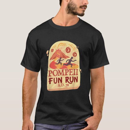 Pompeii Fun Run Gift voor een Runner T Shirt (Voorkant)