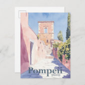 Pompeii Griekenland Waterverf Schilderij Reizen Briefkaart (Voorkant / Achterkant)