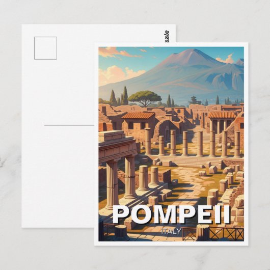 Pompeii Italië Mount Vesuvius Reizen Briefkaart (Voorkant / Achterkant)