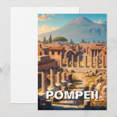Pompeii Italië Mount Vesuvius Reizen Feestdagenkaart (Voorkant / Achterkant)