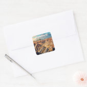 Pompeii Italië Mount Vesuvius Reizen Vierkante Sticker (Envelop)