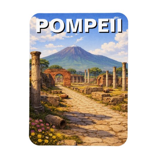 Pompeii Italië Reizen Magneet (Verticaal)