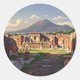 Pompeii Italië Reizen Ronde Sticker
