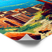 Pompeii Italië vintage reisillustratie Poster (Hoek)