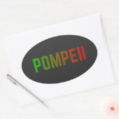 Pompeii Italy Minimal Typographic Design Ovale Sticker (Envelop)