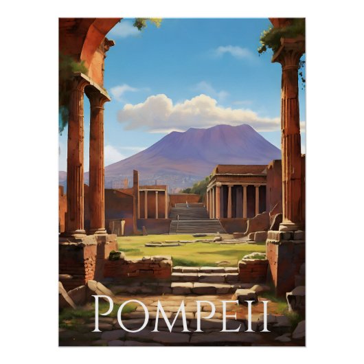 Pompeii Italy Travel Poster (Voorkant)
