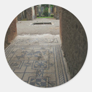 Pompeii Mosaic Floor Ronde Sticker
