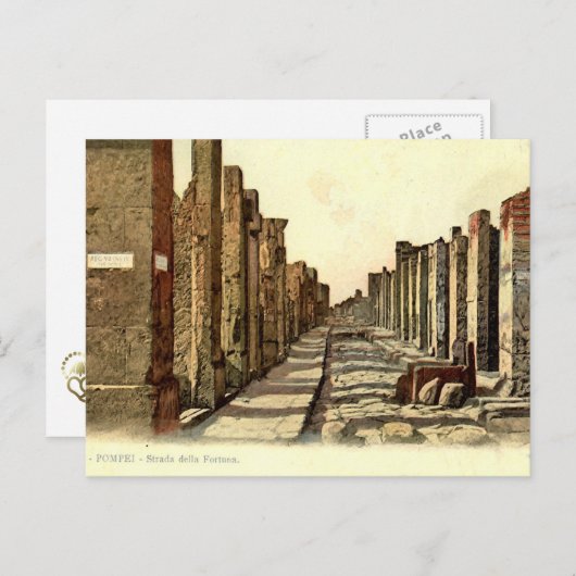 Pompeii, Straat met springstenen Briefkaart (Voorkant / Achterkant)