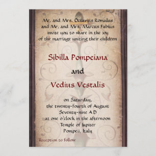 Pompeii-themed Wedding Invitation Kaart