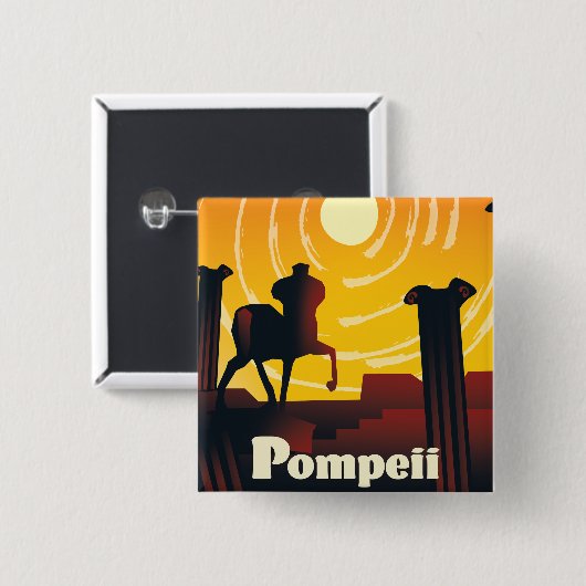 Pompeii Vierkante Button 5,1 Cm (Voorkant /achterkant)