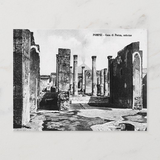 Pompeii, Villa en Vesuvius Briefkaart (Voorkant)