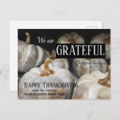 Pompen Grateful Herfst Zakelijke Thanksgiving Feestdagenkaart (Voorkant / Achterkant)