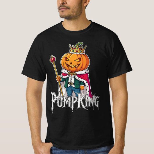 Pompen Halloween Cool Grappig Pompoen King Design T-shirt (Voorkant)